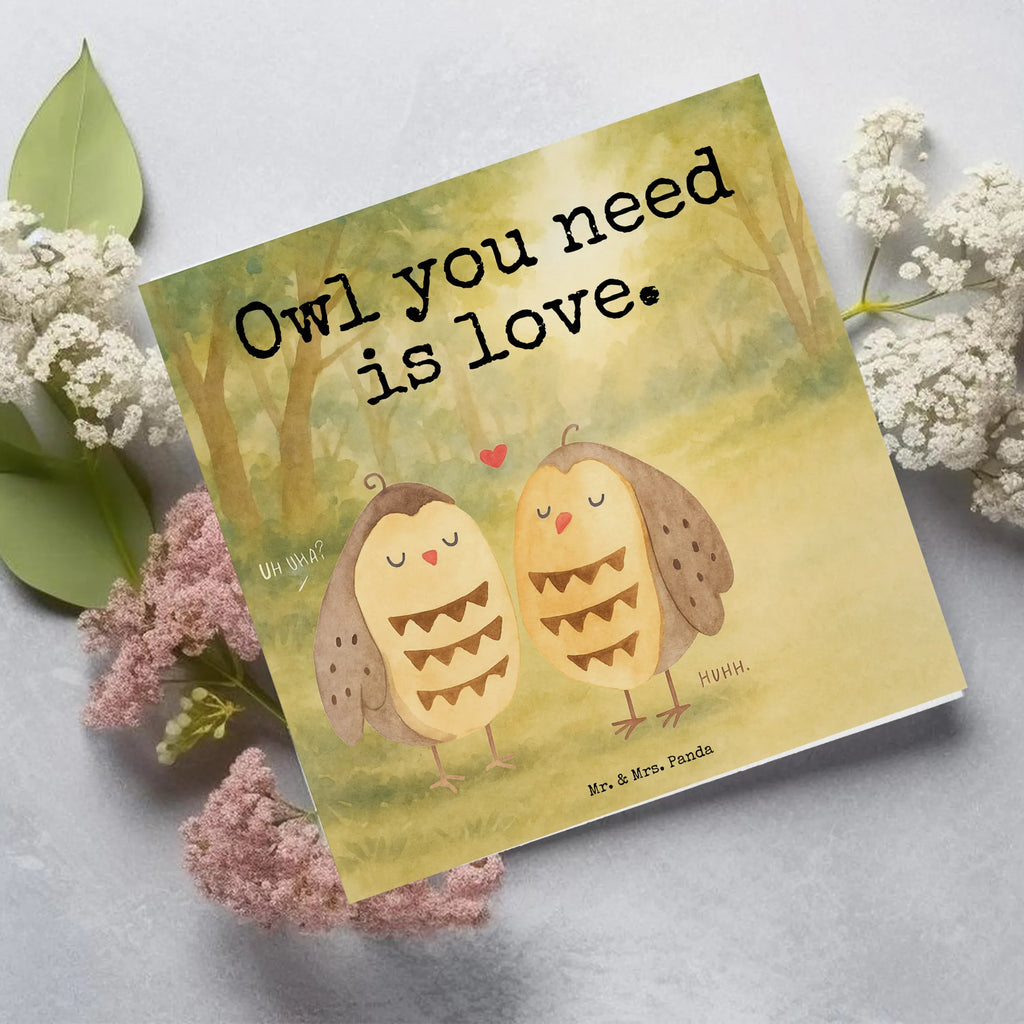 Deluxe Karte Eulen Liebe Design Karte, Grußkarte, Klappkarte, Einladungskarte, Glückwunschkarte, Hochzeitskarte, Geburtstagskarte, Hochwertige Grußkarte, Hochwertige Klappkarte, Eule, Eule Deko, Liebe, Hochzeit Spruch, Owl, All you need is love, Liebe Spruch, Freundin Geschenk, Freund, Wortspiel lustig