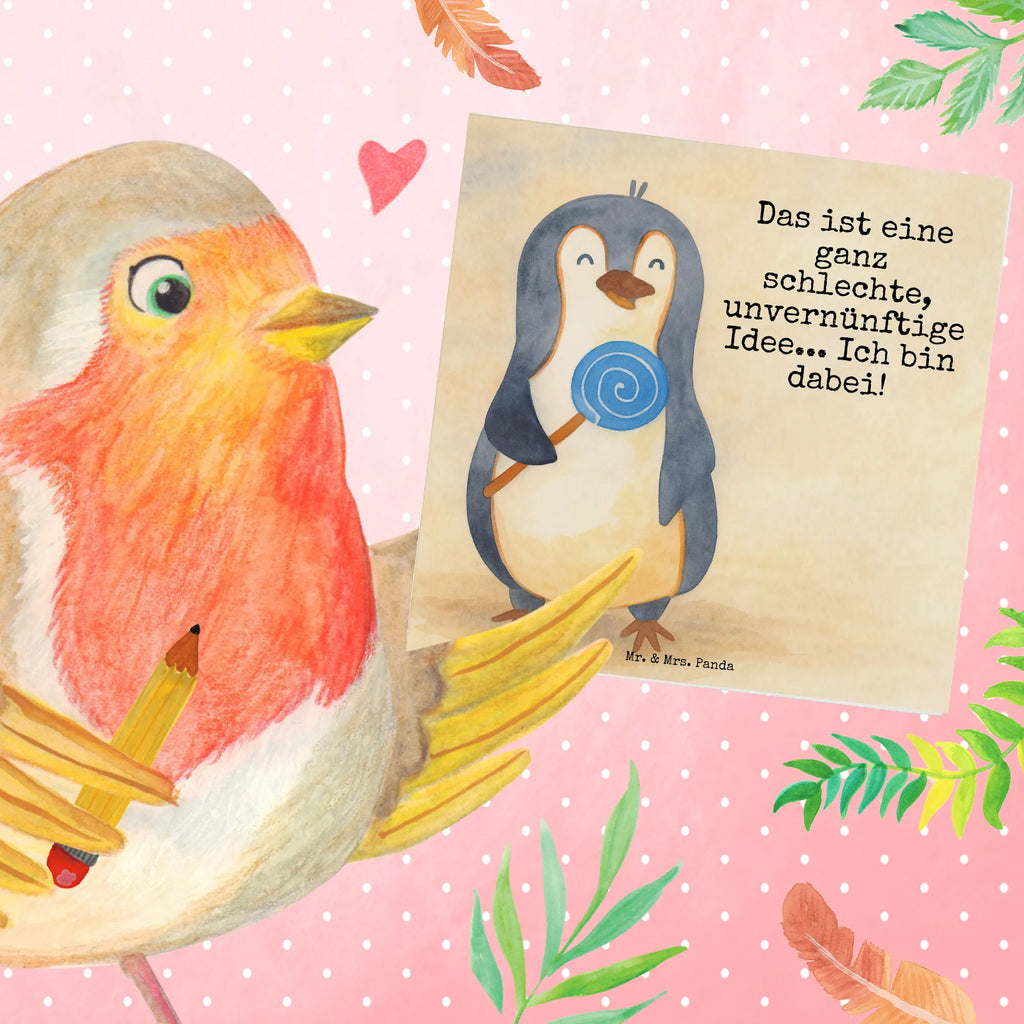 Karta Deluxe pingwin lizak Design Karte, Grußkarte, Klappkarte, Einladungskarte, Glückwunschkarte, Hochzeitskarte, Geburtstagskarte, Hochwertige Grußkarte, Hochwertige Klappkarte, Pinguin, Pinguine, Lolli, Süßigkeiten, Blödsinn, Spruch, Rebell, Gauner, Ganove, Rabauke