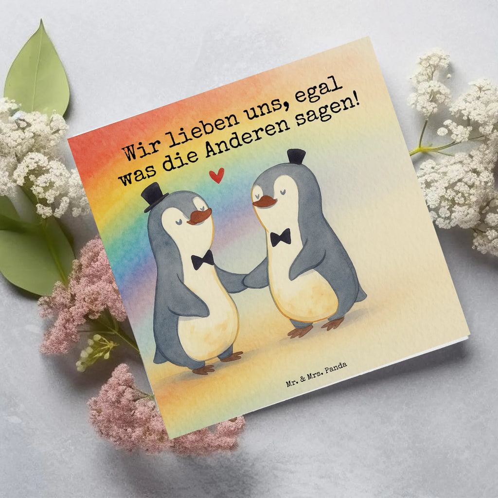 Deluxe Karte Pinguine Gay Pride Design Karte, Grußkarte, Klappkarte, Einladungskarte, Glückwunschkarte, Hochzeitskarte, Geburtstagskarte, Hochwertige Grußkarte, Hochwertige Klappkarte, Hochzeit, Hochzeitsgeschenk, Ehe, Hochzeitsfeier, Trauung, Trauungsgeschenk, Verlobungsfeier, Verlobungsgeschenk, Hochzeitsgeschenkideen, Hochzeitsgeschenke für Brautpaar