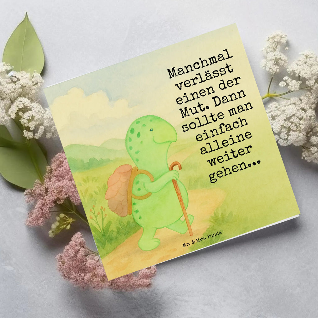 Deluxe Karte Schildkröte Wanderer Design Karte, Grußkarte, Klappkarte, Einladungskarte, Glückwunschkarte, Hochzeitskarte, Geburtstagskarte, Hochwertige Grußkarte, Hochwertige Klappkarte, Schildkröte, Schildkröten, Motivation, Motivationsspruch, Motivationssprüche, Neuanfang