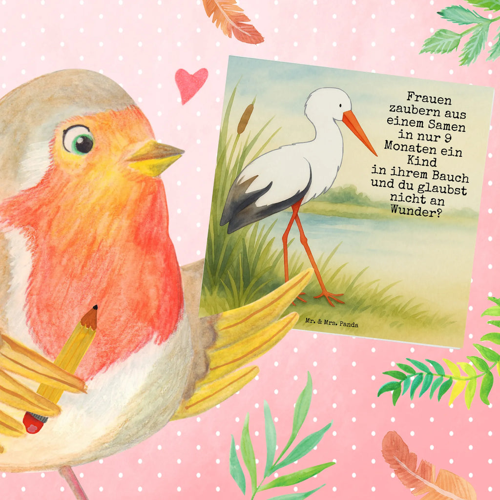 Deluxe Karte Storch Design Karte, Grußkarte, Klappkarte, Einladungskarte, Glückwunschkarte, Hochzeitskarte, Geburtstagskarte, Hochwertige Grußkarte, Hochwertige Klappkarte, Tiermotive, Gute Laune, lustige Sprüche, Tiere, Storch, Störche, Schwangerschaft, Geburt, Mutter, Mütter, Mutter werden, Schwanger, Babybauch, Baby