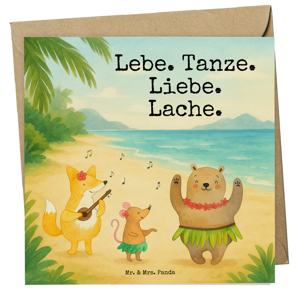 Deluxe Karte Waldtiere Aloha Design Karte, Grußkarte, Klappkarte, Einladungskarte, Glückwunschkarte, Hochzeitskarte, Geburtstagskarte, Hochwertige Grußkarte, Hochwertige Klappkarte, Tiermotive, Gute Laune, lustige Sprüche, Tiere, Wald, Waldtiere, Musik, Aloha, Bär, Hase, Igel, Tanzen, Leben, Lachen