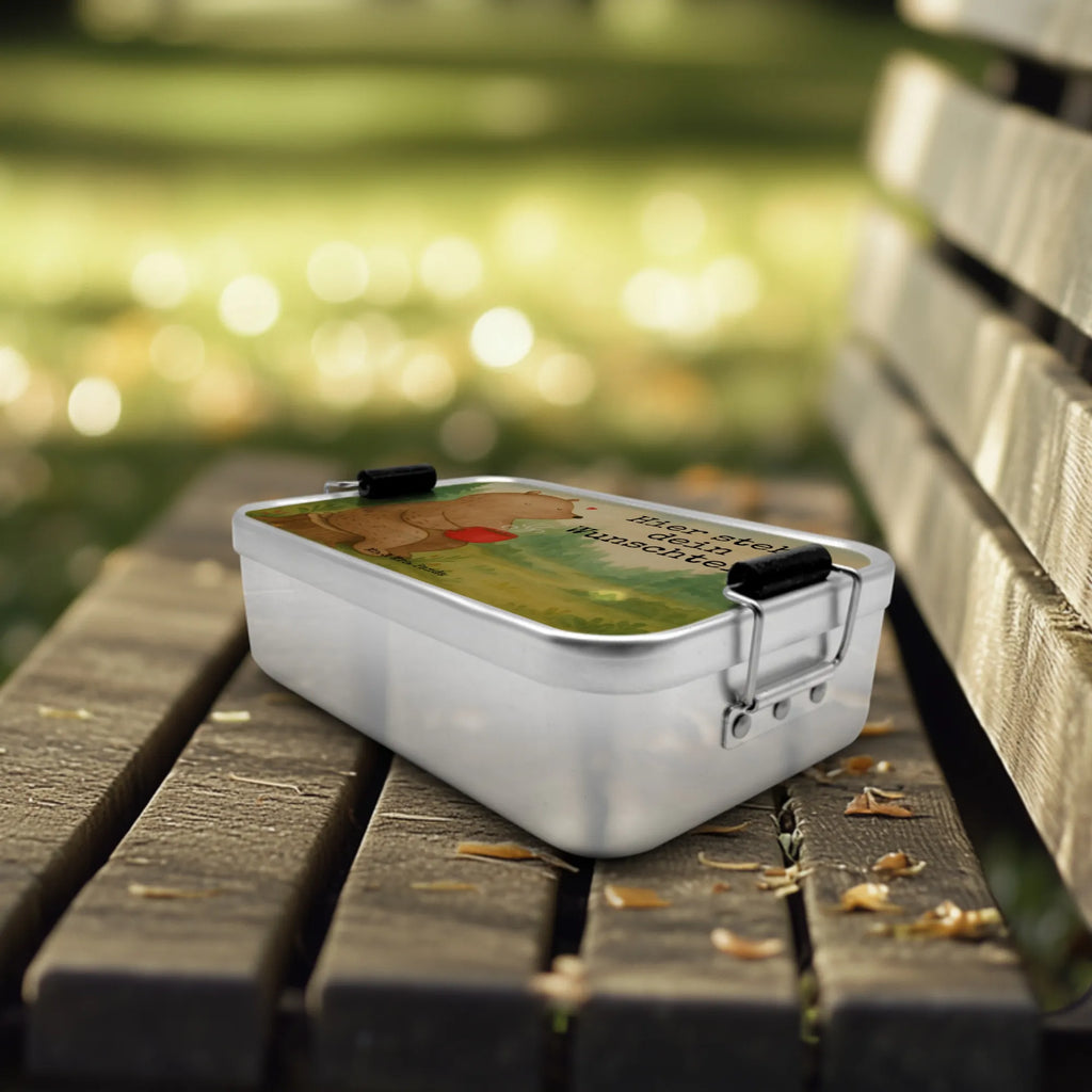Personalized Metal Lunch Box bear Coffee Design Uni, Brotbox, Kindergarten, Schule, Brotbox mit Namen, Brotdose, Geschenk mit Namen, Brotdose mit Namen, Bär, Teddy, Teddybär, Morgenroutine, Bären, Motivation, Coffee, Welt erobern, Welt retten, Kaffee, guten Morgen