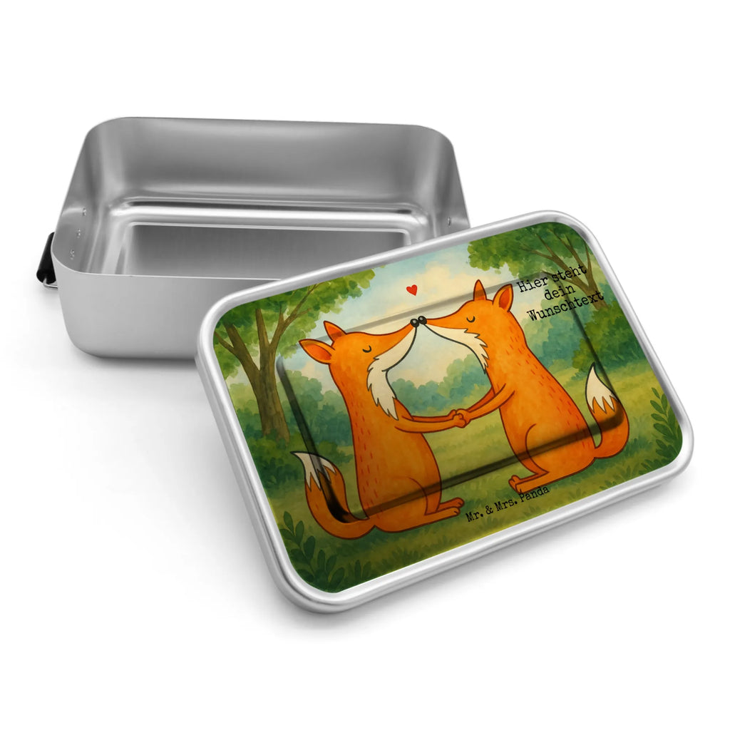 Personalisierte Metall Brotdose Füchse Liebe Design Brotbox, Kindergarten, Schule, Brotdose mit Namen, Uni, Brotdose, Geschenk mit Namen, Brotbox mit Namen, Fuchs, Liebesbeweis, Liebespaar, Fox, Ehefrau, Füchse, Freund, Ehe, Liebe, Ehemann, Partner, Verlobte, Paar, Freundin