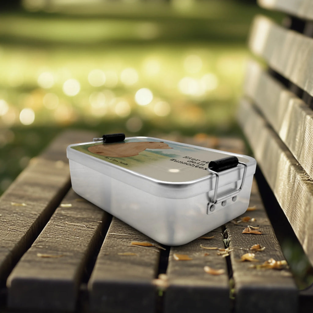 Personalisierte Metall Brotdose Bär Schulterblick Design Kindergarten, Geschenk mit Namen, Schule, Brotdose mit Namen, Brotdose, Uni, Brotbox, Brotbox mit Namen, Bär, Teddy, Teddybär, Bärenliebe, Weisheit, Weltansicht, Motivation, Selbstachtung, Bären