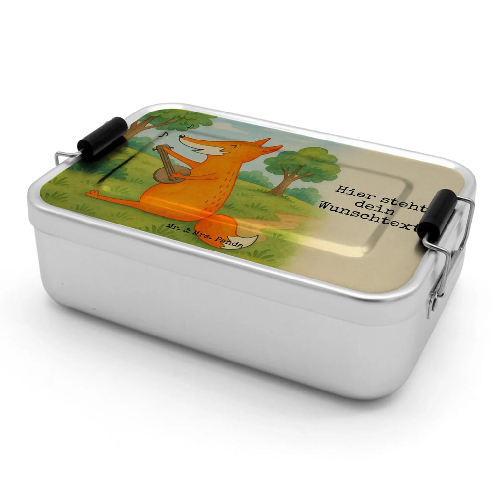 Personalized Metal Lunch Box Fox guitar Design Brotbox, Brotbox mit Namen, Uni, Geschenk mit Namen, Brotdose, Schule, Kindergarten, Brotdose mit Namen, Fuchs, Füchse, Sänger, Musikerin, Musik Spruch, Sängerin, Gitarre, Geschenk Musiker