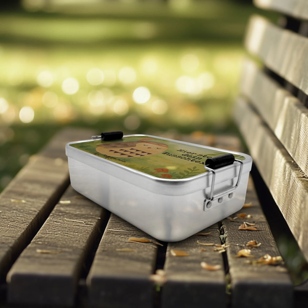 Personalized Metal Lunch Box Owl feather headdress Design Uni, Kindergarten, Schule, Brotdose mit Namen, Brotbox, Brotdose, Brotbox mit Namen, Geschenk mit Namen, Eule, Owl, Federschmuck, Dekoration, Eule Deko, Reisespruch, Das Leben ist ein Abenteuer