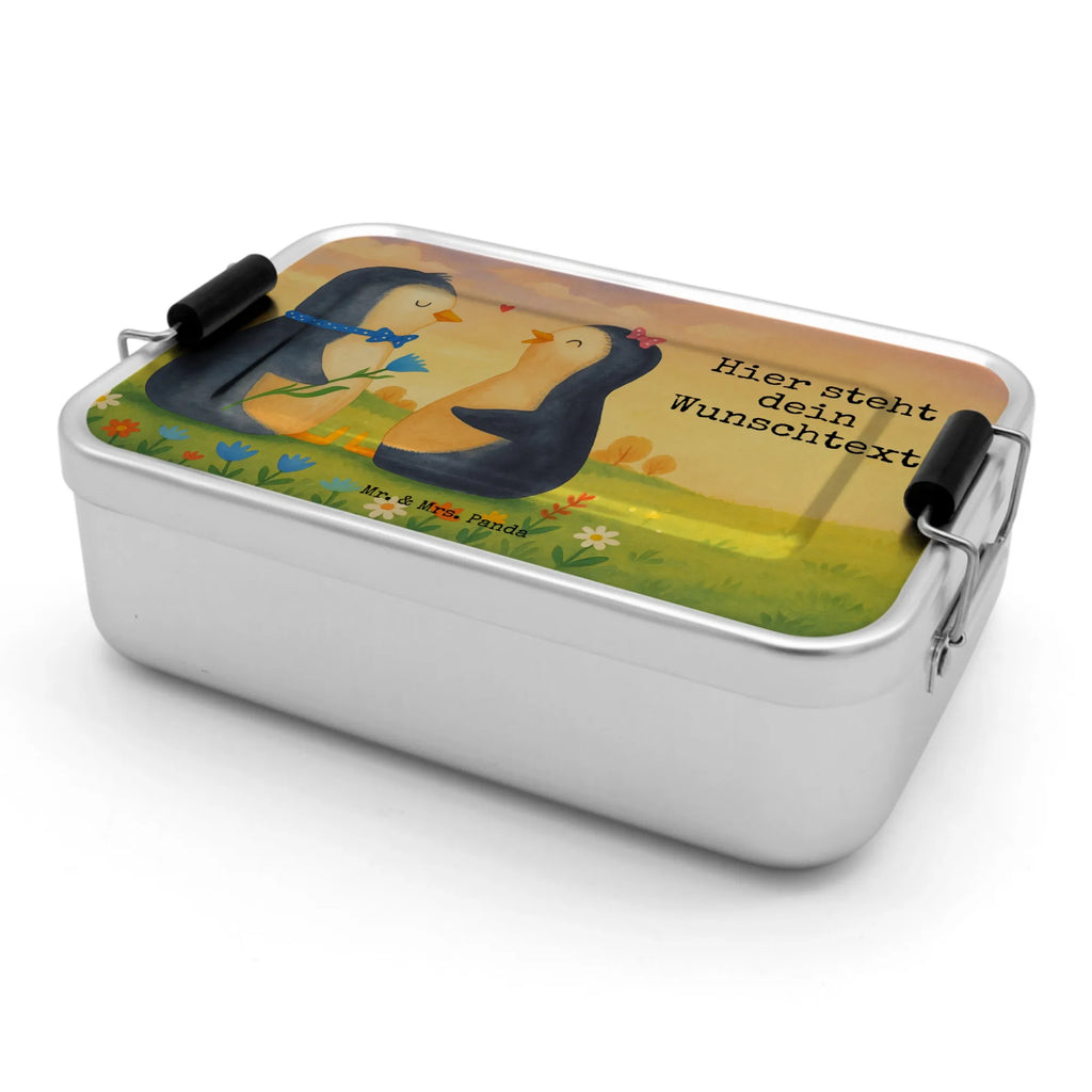 Personalisierte Metall Brotdose Pinguin Pärchen Design Brotbox, Brotbox mit Namen, Kindergarten, Brotdose mit Namen, Geschenk mit Namen, Uni, Schule, Brotdose, Pinguin, Liebesbeweis, große Liebe, Traumpaar, Hochzeit, Liebesgeschenk, Liebespaar, Hochzeitsgeschenk, Liebe, Verlobung, Jahrestag, Hochzeitstag, Pinguine