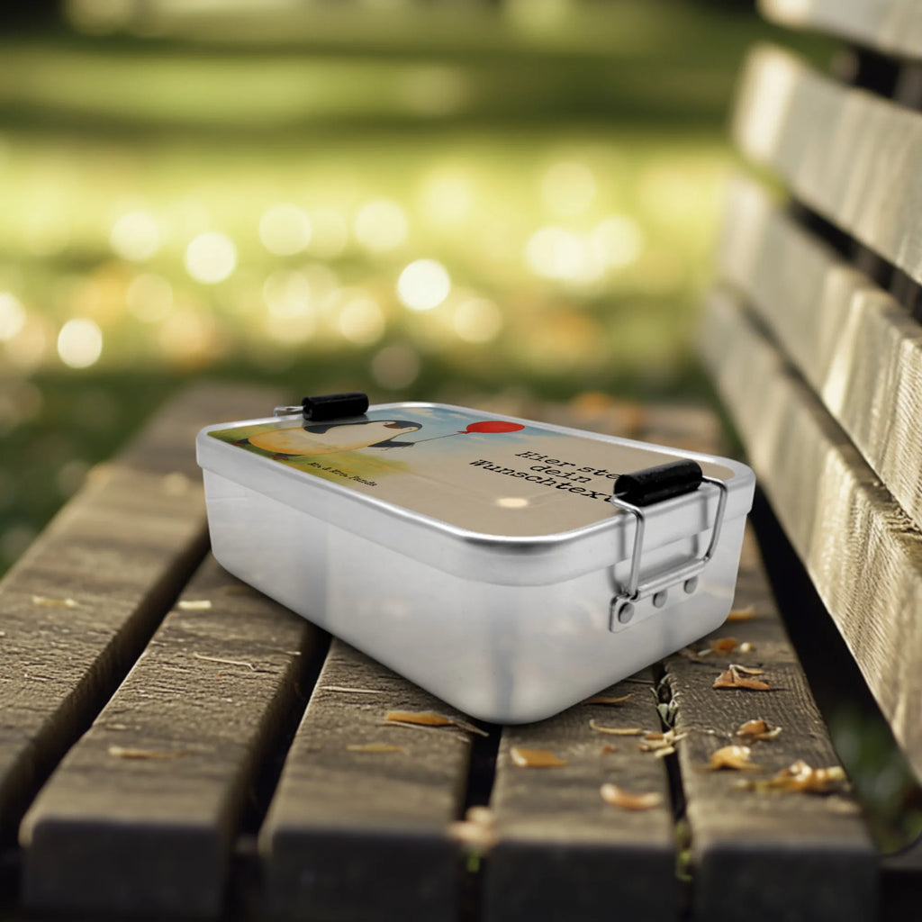 Personalized Metal Lunch Box Penguin balloon Design Brotdose, Brotdose mit Namen, Kindergarten, Brotbox, Uni, Schule, Brotbox mit Namen, Geschenk mit Namen, Pinguin, neues Leben, Motivation, Luftballon, Liebe, Pinguine, Lebenslust, Glück, Tagträume, Geschenkidee, Neustart, beste Freundin, Geschenk Freundin
