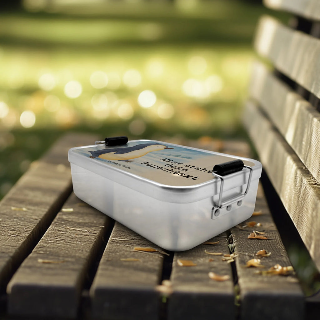 Spersonalizowany metalowy pojemnik na lunch Pingwin maszerować Design Brotdose mit Namen, Brotdose, Brotbox, Schule, Brotbox mit Namen, Geschenk mit Namen, Kindergarten, Uni, Pinguin, Pinguine, Frühaufsteher, Bruder, Langschläfer, Schwester, Familie