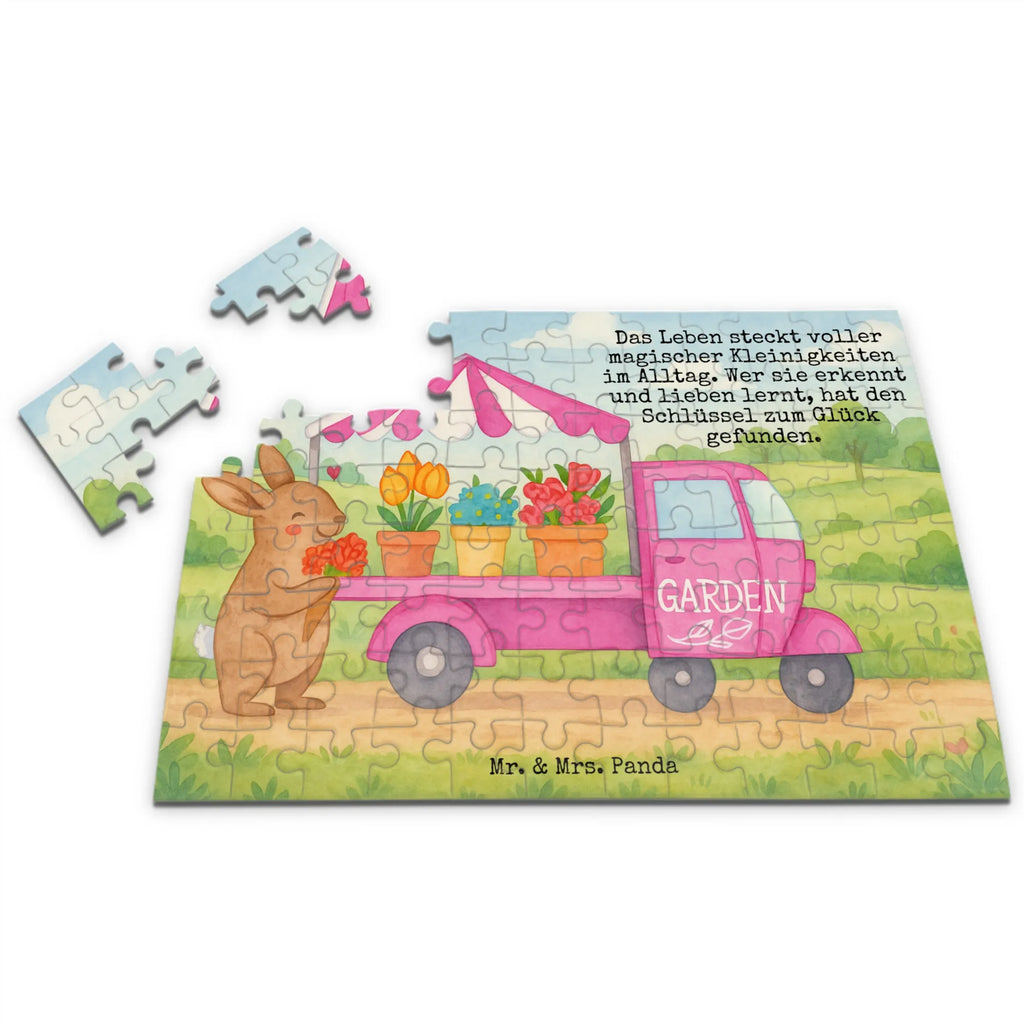 Puzzle Easter Bunny Flower cart Design Puzzle, Ostern, Osterhase, Ostergeschenke, Osternest, Osterdeko, Geschenke zu Ostern, Ostern Geschenk, Ostergeschenke Kinder, Ostern Kinder, Tulpen, Blumen
