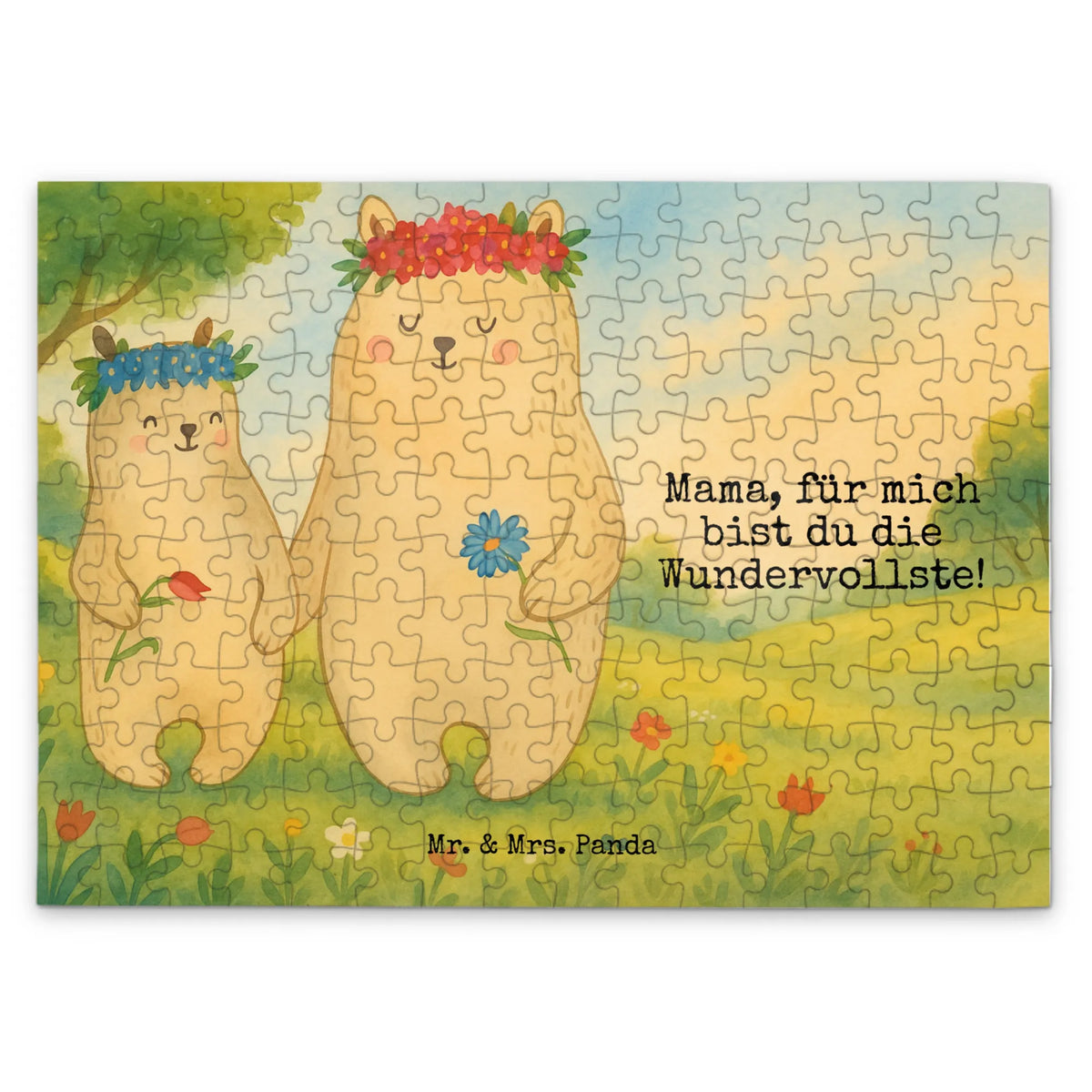 Puzzle Bears with flower crown Design Father's Day, Mother's Day, best mommy, bears, role model, children, favorite person, daughters, daughter, world best mommy, child, gift mommy. mother's day, favorite mommy