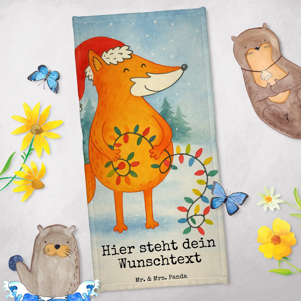 Personalized Bath Towel Fox Christmas Design Duschtuch mit Namen, Kinder Handtuch mit Namen, Personalisiertes Handtuch, Saunatuch mit Namen, Strandtuch mit Namen, Personalisiertes Badetuch, Badetuch mit Namen, Winter, Weihnachten, Weihnachtsdeko, Nikolaus, Advent, Heiligabend, Wintermotiv, Weihnachtszeit, Fuchs, Spruch schön, Weihnachtsmann, Geschenk Weihnachten, Füchse