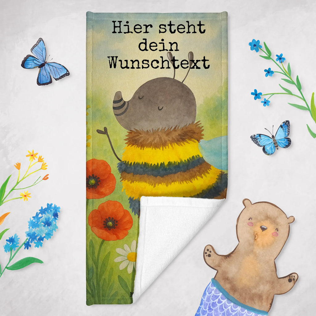 Spersonalizowany ręcznik kąpielowy trzmiel puszysty Design Strandtuch mit Namen, Badetuch mit Namen, Personalisiertes Handtuch, Personalisiertes Badetuch, Duschtuch mit Namen, Saunatuch mit Namen, Kinder Handtuch mit Namen, Tiermotive, Gute Laune, lustige Sprüche, Tiere, Flauschig, Natur, Hummel, Biene, Blume