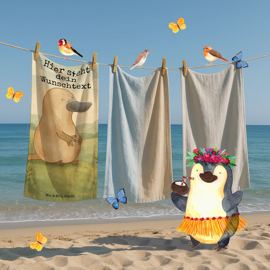 Personalized Bath Towel platypus courage Design Saunatuch mit Namen, Duschtuch mit Namen, Kinder Handtuch mit Namen, Personalisiertes Handtuch, Personalisiertes Badetuch, Strandtuch mit Namen, Badetuch mit Namen, Meerestiere, Meer, Urlaub, Neuanfang, Neustart, Arbeit, Büro, Weltreise, Motivation, Schnabeltier, Mut, Raodtrip, Training, mutig, Schnabeltiere, Lebensweisheit