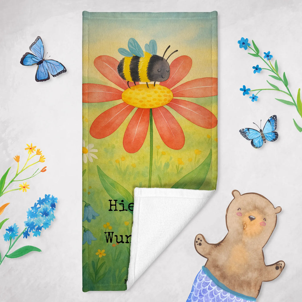 Personalized Bath Towel bumblebee flower Design Badetuch mit Namen, Personalisiertes Badetuch, Kinder Handtuch mit Namen, Saunatuch mit Namen, Duschtuch mit Namen, Strandtuch mit Namen, Personalisiertes Handtuch, Tiermotive, Gute Laune, lustige Sprüche, Tiere, Wespe, Blume, Biene, Feld, Natur, Hummel, Flauschig, Hummeln