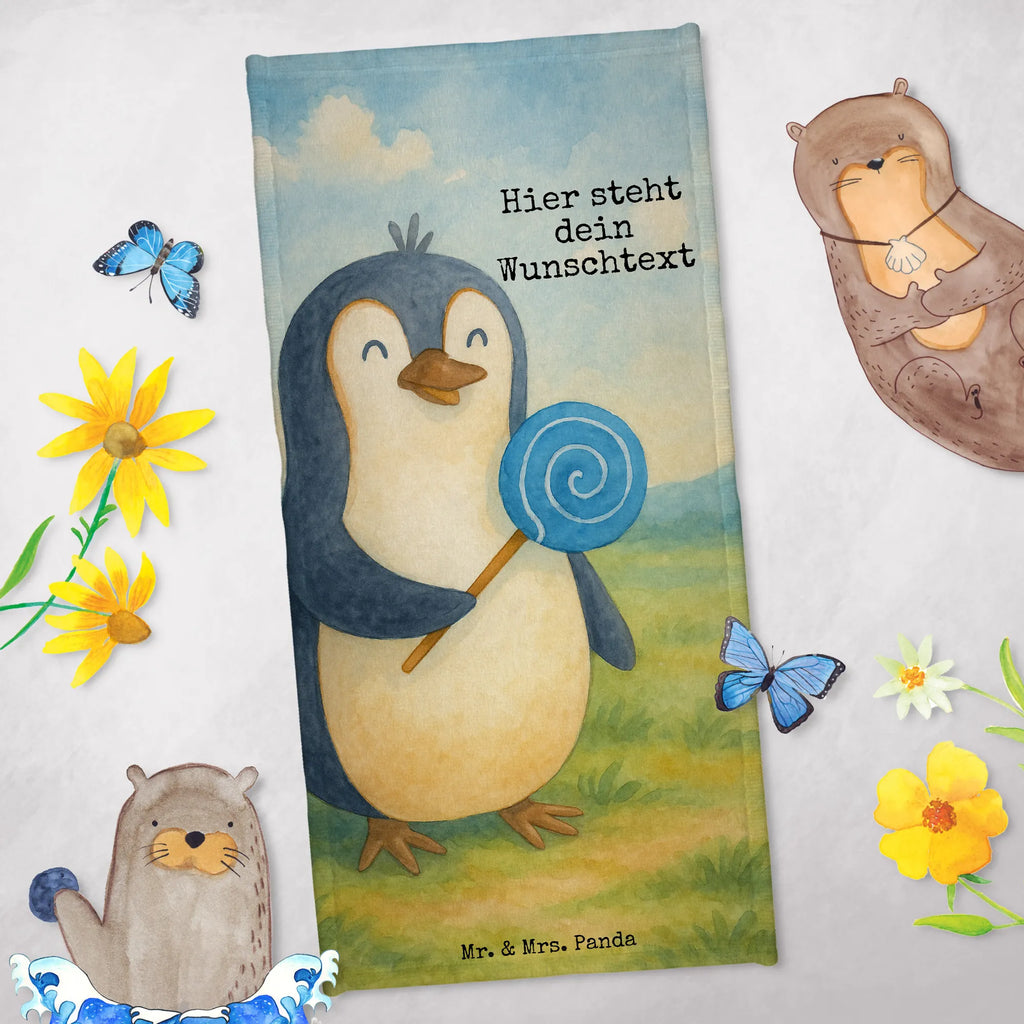 Personalized Bath Towel Penguin lollipop Design Strandtuch mit Namen, Kinder Handtuch mit Namen, Saunatuch mit Namen, Personalisiertes Badetuch, Badetuch mit Namen, Duschtuch mit Namen, Personalisiertes Handtuch, Pinguin, Rebell, Spruch, Gauner, Lolli, Blödsinn, Rabauke, Pinguine, Süßigkeiten, Ganove
