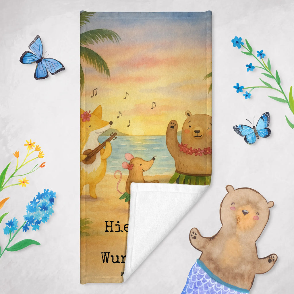 Personalized Bath Towel forest animals Aloha Design Kinder Handtuch mit Namen, Badetuch mit Namen, Duschtuch mit Namen, Strandtuch mit Namen, Personalisiertes Handtuch, Saunatuch mit Namen, Personalisiertes Badetuch, Tiermotive, Gute Laune, lustige Sprüche, Tiere, Waldtiere, Tanzen, Lachen, Musik, Aloha, Wald, Bär, Igel, Hase, Leben