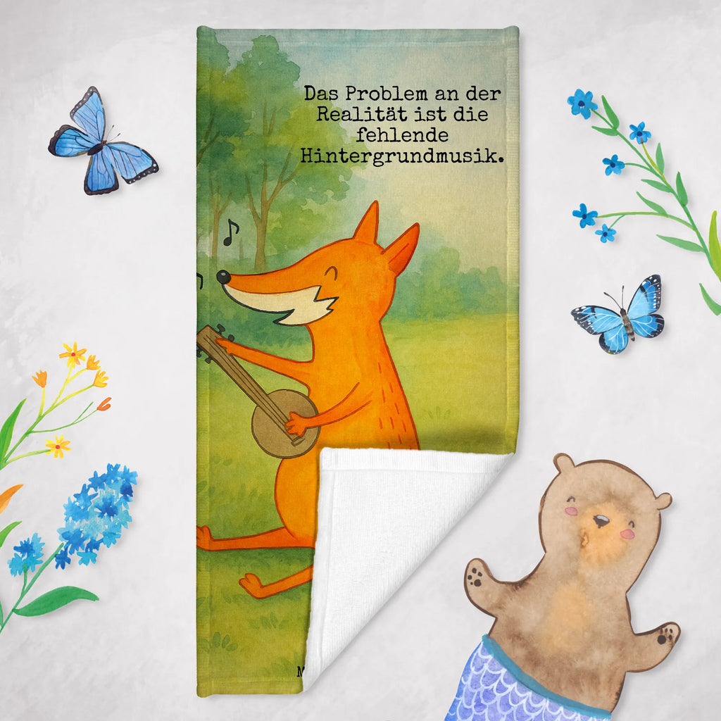 Badehandtuch Fuchs Gitarre Design Duschtuch, Badetuch, Strandtuch, Saunatuch, Kinder Handtuch, Fuchs, Füchse, Geschenk Musiker, Musik Spruch, Musikerin, Sänger, Sängerin, Gitarre
