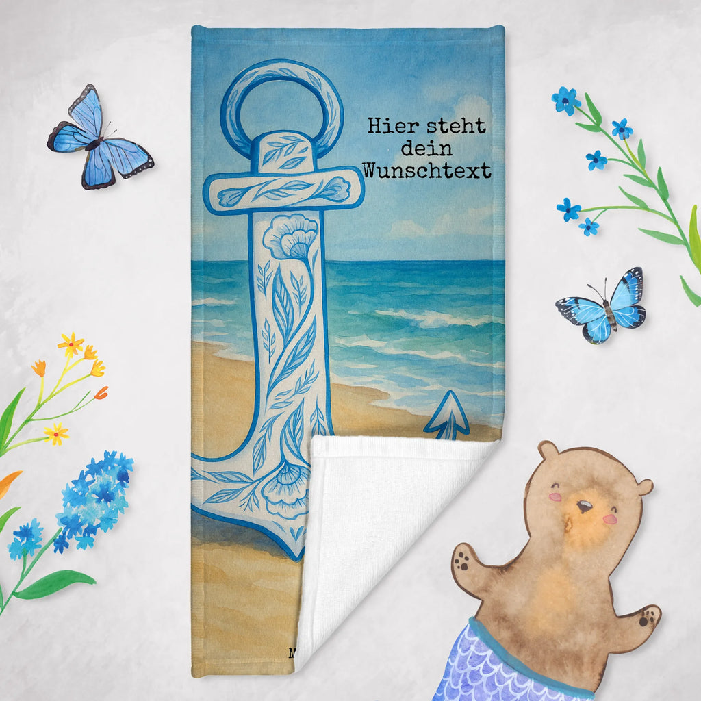 Personalisiertes Badehandtuch Anker Blau Design Kinder Handtuch mit Namen, Strandtuch mit Namen, Personalisiertes Handtuch, Duschtuch mit Namen, Personalisiertes Badetuch, Saunatuch mit Namen, Badetuch mit Namen, Tiermotive, Gute Laune, lustige Sprüche, Tiere