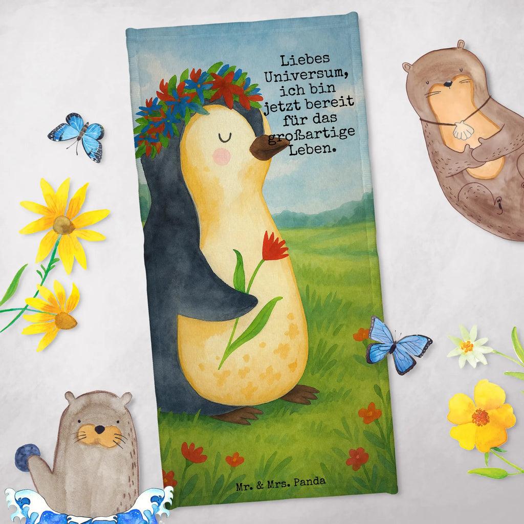 Badehandtuch Pinguin Blumen Design Kinder Handtuch, Saunatuch, Duschtuch, Badehandtuch, Duschhandtuch, Reisehandtuch, Gästehandtuch, Sport Handtuch, Badetuch Kinder, Frottier, Badetuch, Strandtuch, Pinguin, Lebenslust, Universum, Leben, Motivation, Lebensziele, Geschenkidee, Blumenkranz, Ziele, Liebeskummer, Pinguine, Wünsche