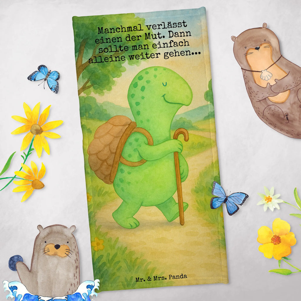 Hand towel tortoise walker Design Duschtuch, Badetuch, Strandtuch, Saunatuch, Kinder Handtuch, Schildkröte, Schildkröten, Motivation, Motivationsspruch, Motivationssprüche, Neuanfang