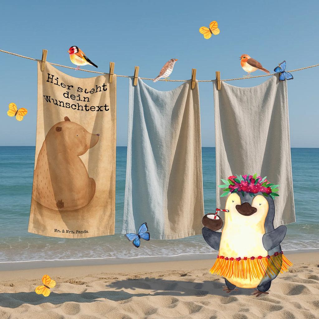 Personalisiertes Badehandtuch Bär Schulterblick Design Kinder Handtuch mit Namen, Duschtuch mit Namen, Saunatuch mit Namen, Personalisiertes Badetuch, Personalisiertes Handtuch, Badetuch mit Namen, Strandtuch mit Namen, Bär, Teddy, Teddybär, Bären, Motivation, Weisheit, Bärenliebe, Selbstachtung, Weltansicht