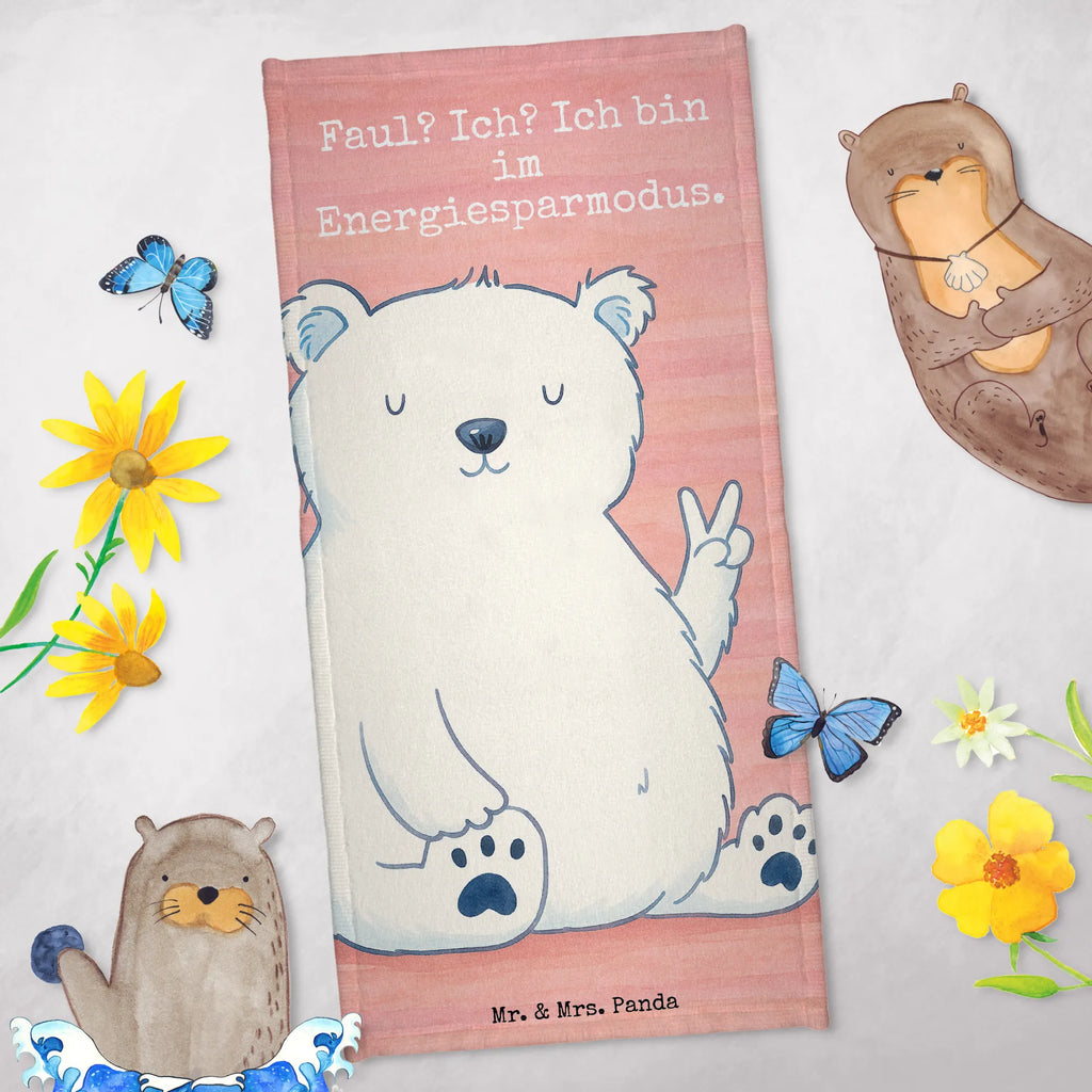 Badehandtuch Eisbär Faul Design Duschtuch, Badetuch, Strandtuch, Saunatuch, Kinder Handtuch, Bär, Teddy, Teddybär, Eisbär, Nordpol, Faul, Entspannen, Relaxen, Büro, Arbeit, Bürojob, Arbeitsplatz, Homeoffice