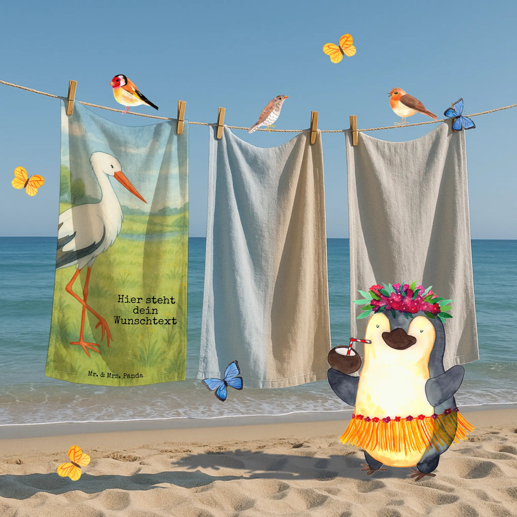 Spersonalizowany ręcznik kąpielowy Bocian Design Saunatuch mit Namen, Personalisiertes Badetuch, Badetuch mit Namen, Strandtuch mit Namen, Personalisiertes Handtuch, Duschtuch mit Namen, Kinder Handtuch mit Namen, Tiermotive, Gute Laune, lustige Sprüche, Tiere, Baby, Storch, Geburt, Mütter, Schwanger, Schwangerschaft, Mutter, Babybauch, Störche, Mutter werden