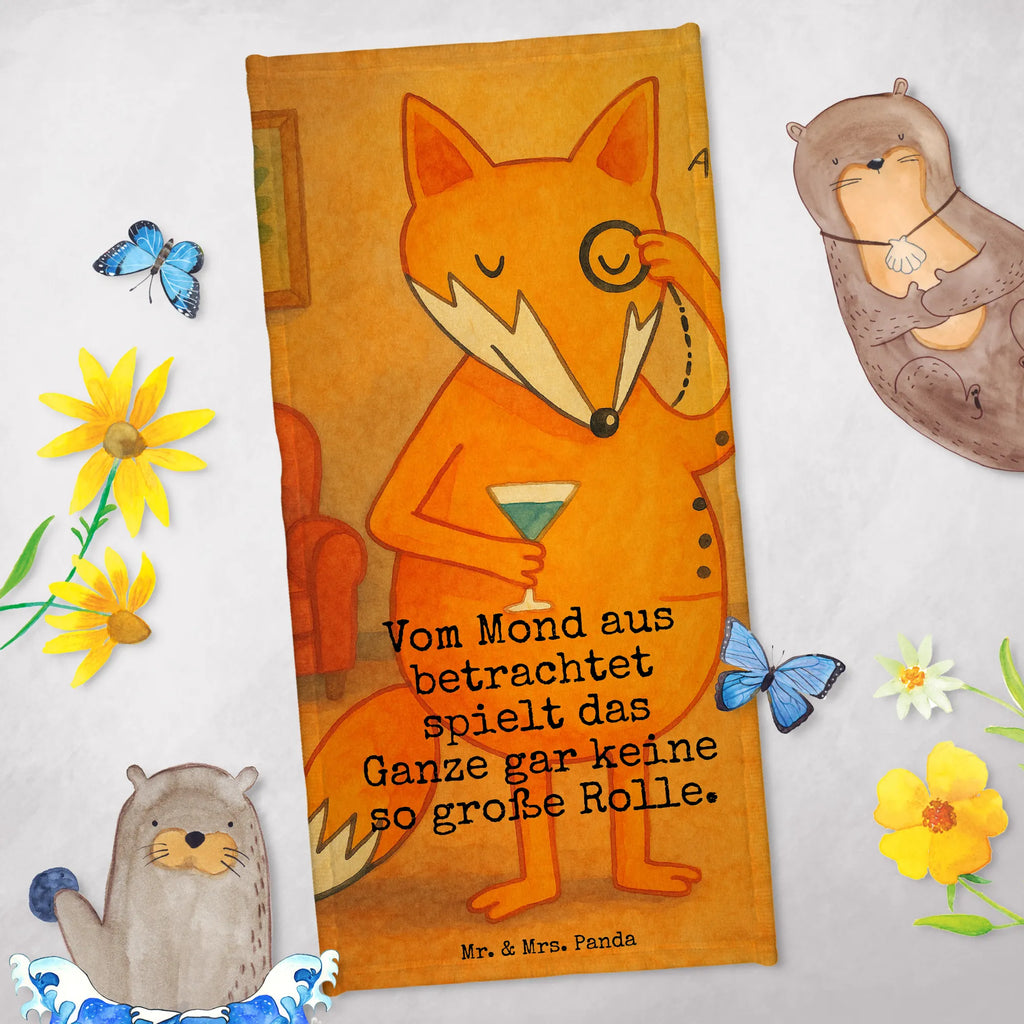 Badehandtuch Fuchs Lord Design Duschtuch, Badetuch, Strandtuch, Saunatuch, Kinder Handtuch, Fuchs, Füchse, tröstende Worte, Spruch lustig, Liebeskummer Geschenk, Motivation Spruch, Problemlösung