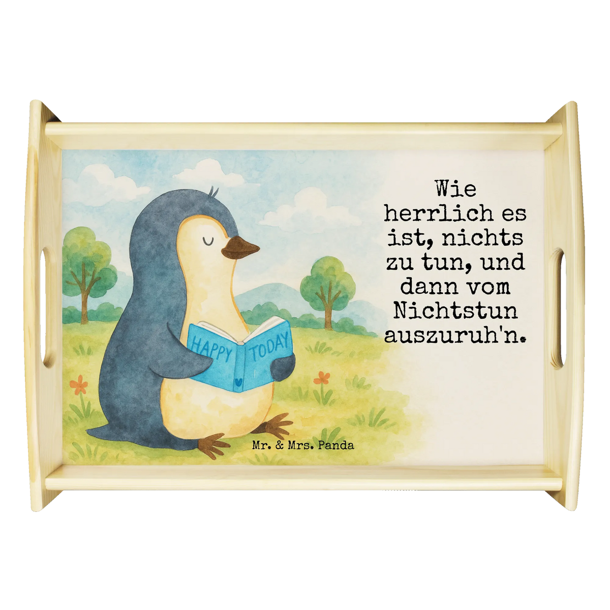 Serving tray Penguin A book Design North Pole, Penguins, doing nothing, leisure, lazing around, reading, book, bookworm, penguins, holidays, vacation