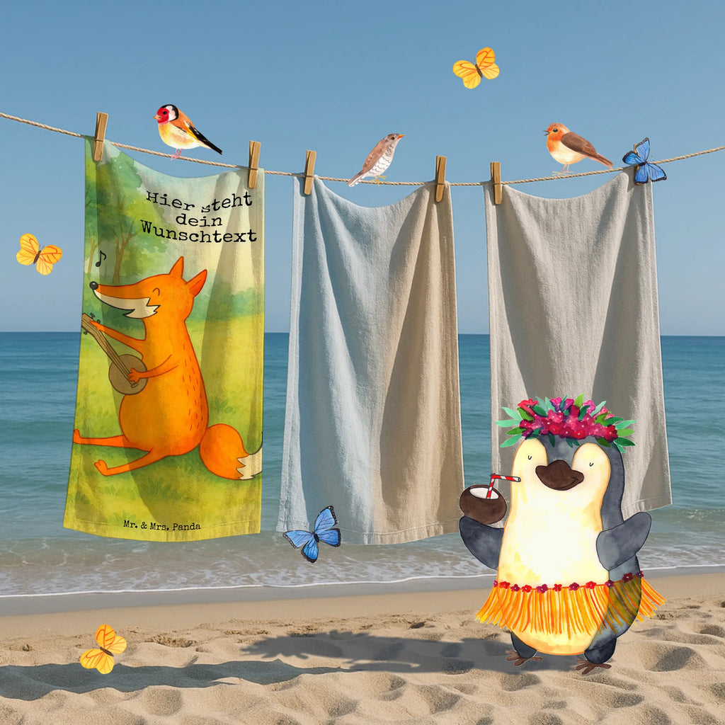 Personalized Bath Towel Fox guitar Design Personalisiertes Handtuch, Strandtuch mit Namen, Saunatuch mit Namen, Badetuch mit Namen, Duschtuch mit Namen, Kinder Handtuch mit Namen, Personalisiertes Badetuch, Fuchs, Gitarre, Musikerin, Füchse, Musik Spruch, Sänger, Geschenk Musiker, Sängerin