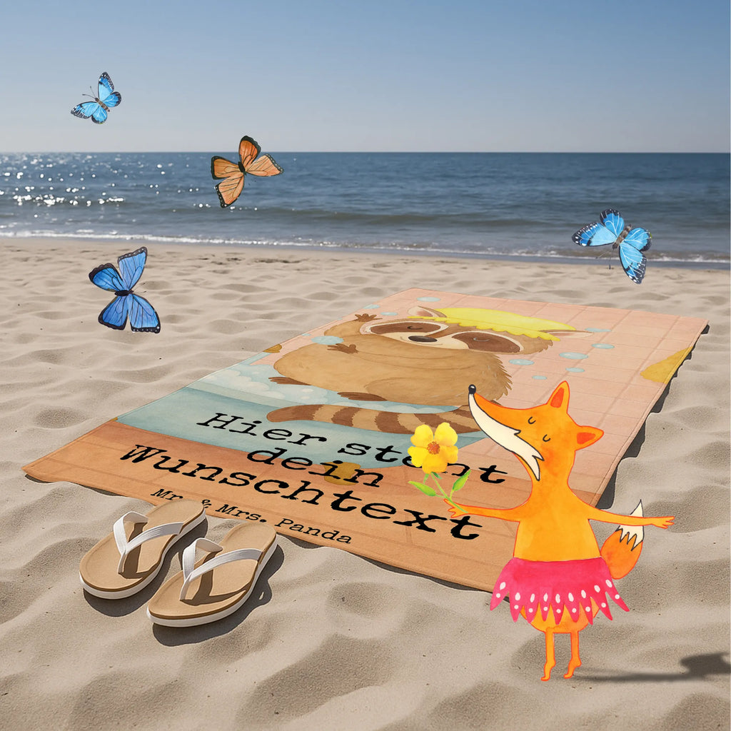 Personalized Bath Towel Raccoon Design Personalisiertes Badetuch, Kinder Handtuch mit Namen, Badetuch mit Namen, Saunatuch mit Namen, Personalisiertes Handtuch, Strandtuch mit Namen, Duschtuch mit Namen, Tiermotive, Gute Laune, lustige Sprüche, Tiere, Fröhlich, Seifenblasen, Plan, waschen, Tagträumen, Waschbär