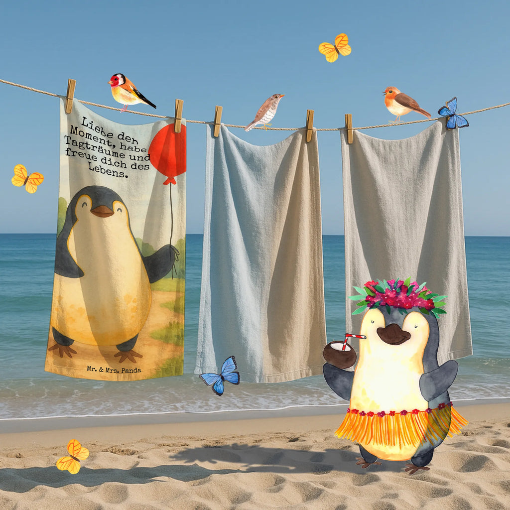 70 x 140 ręcznik pingwin balon Design Duschtuch, Badetuch, Strandtuch, Saunatuch, Kinder Handtuch, Pinguin, Pinguine, Luftballon, Tagträume, Lebenslust, Geschenk Freundin, Geschenkidee, beste Freundin, Motivation, Neustart, neues Leben, Liebe, Glück