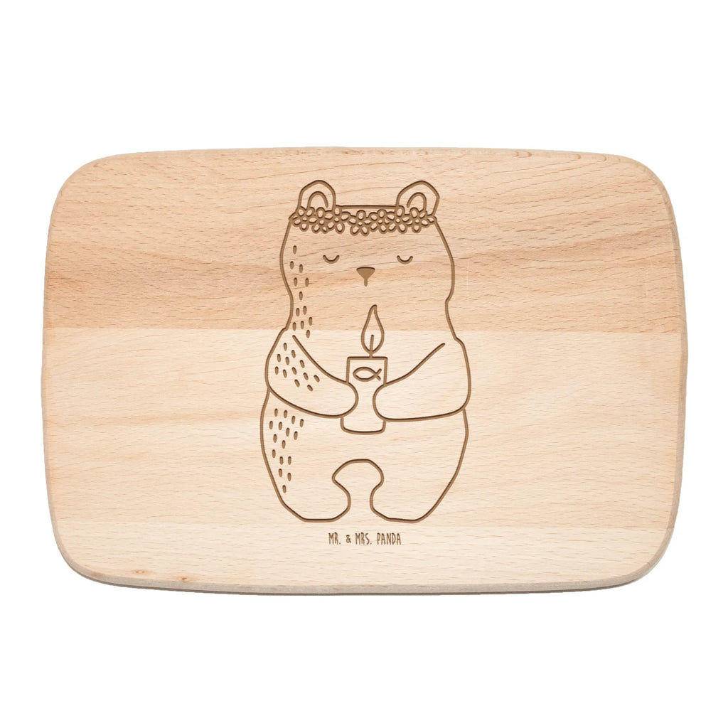 Serving board bear communion Frühstücksbrett, Schneidebrett Holz, Frühstücksbrettchen, Holzbrett, Schneidebrett, Küchenbrett, Bär, Teddy, Teddybär, Taufkerze, Kommunion, Gottes Segen, katholisch