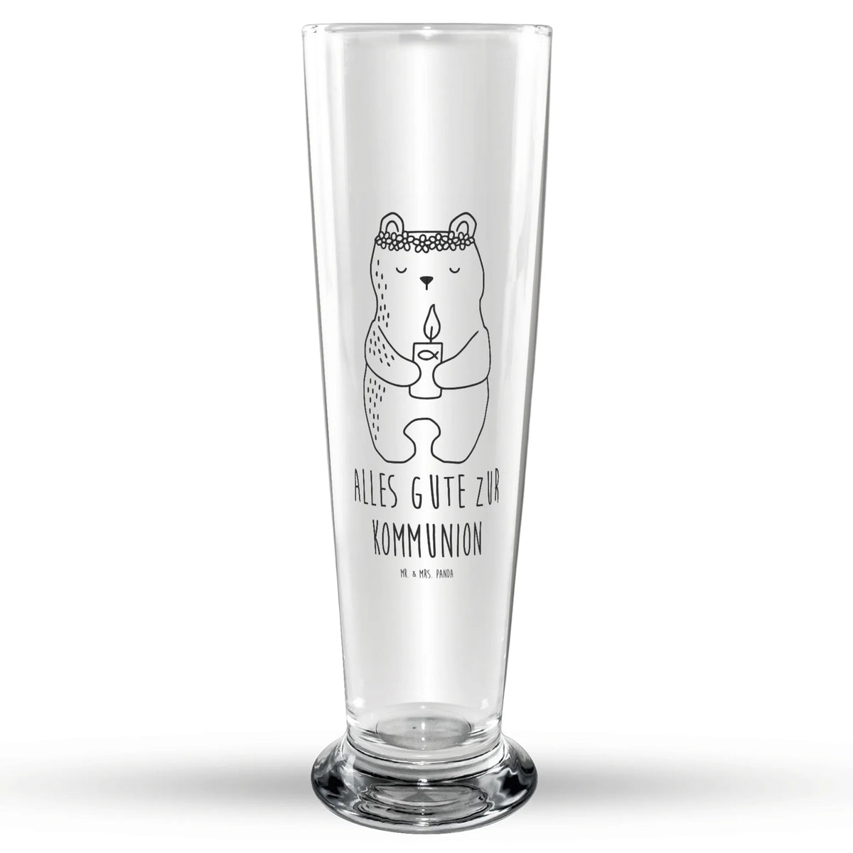 Bierglas Bär Kommunion Glasbecher, Bierbecher, Bier Glas, Glasbierglas, Bierglas, Trinkglas, Teddy, Bär, Teddybär, Katholisch, Taufkerze, Kommunion, Gottes Segen