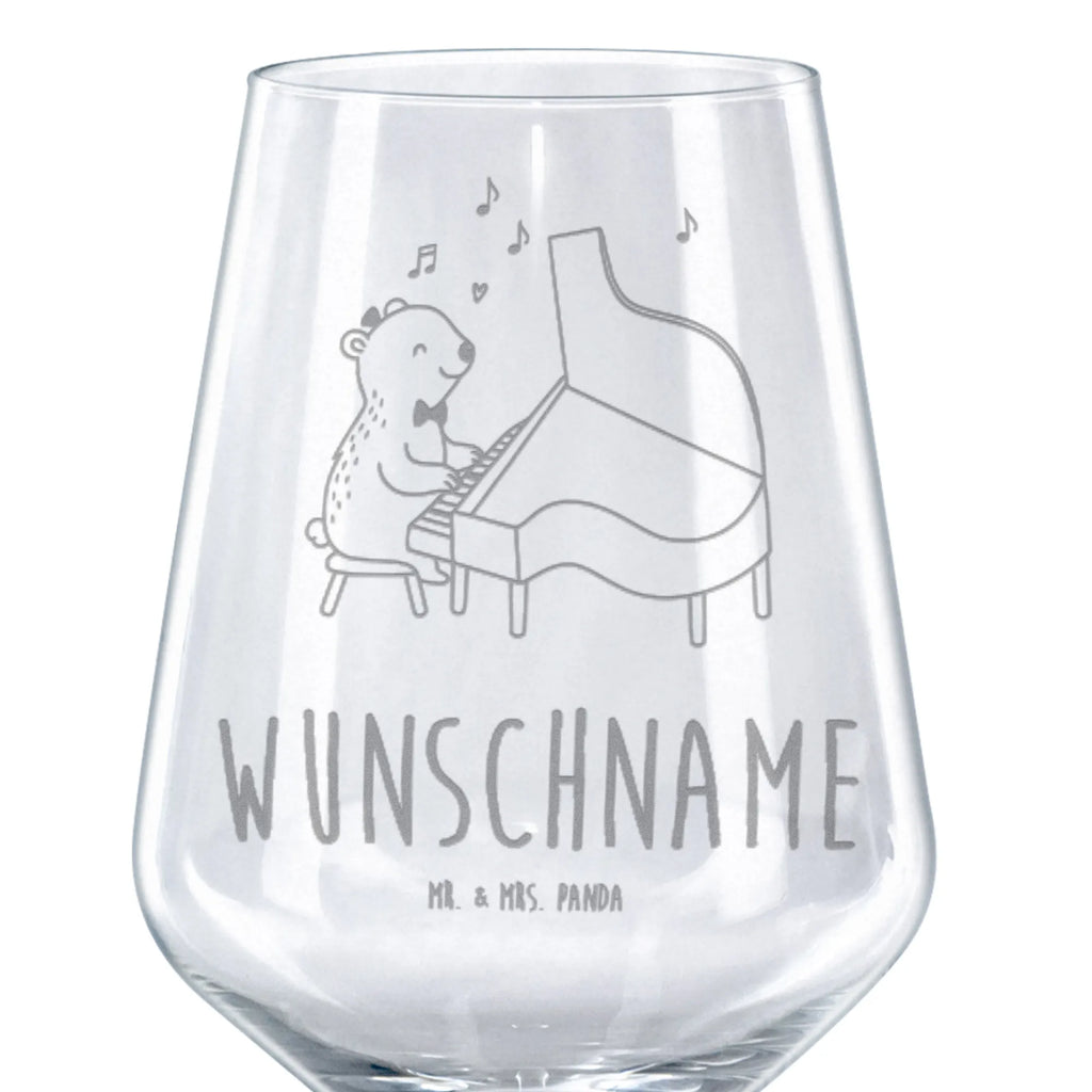 Personalized Red Wine Glass Bear piano Instruments, gifts for musicians, music enthusiasts