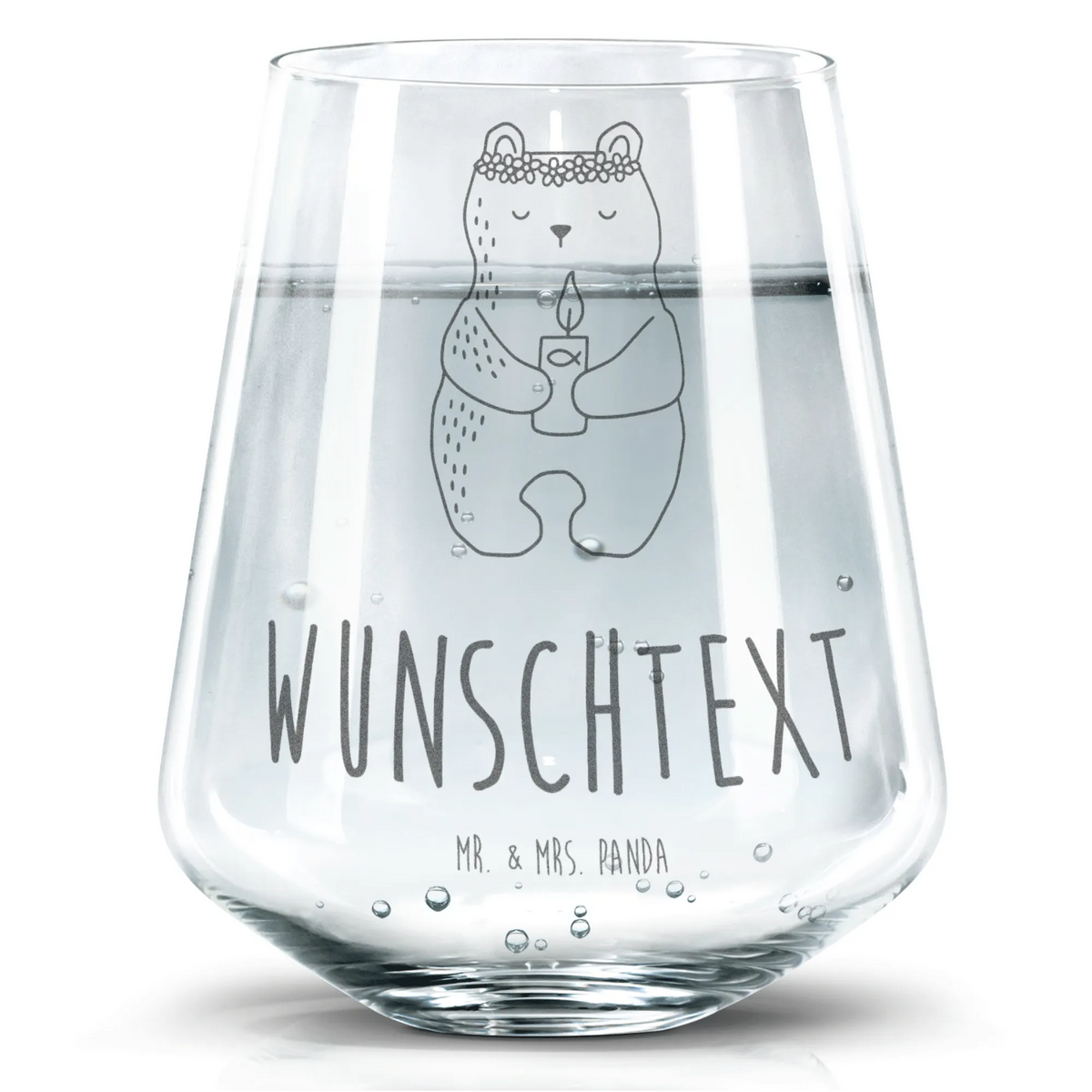 Personalized Drinking Glass bear communion bear, teddy, teddy bear, cuddly toy, God's blessing, communion, catholic, baptismal candle