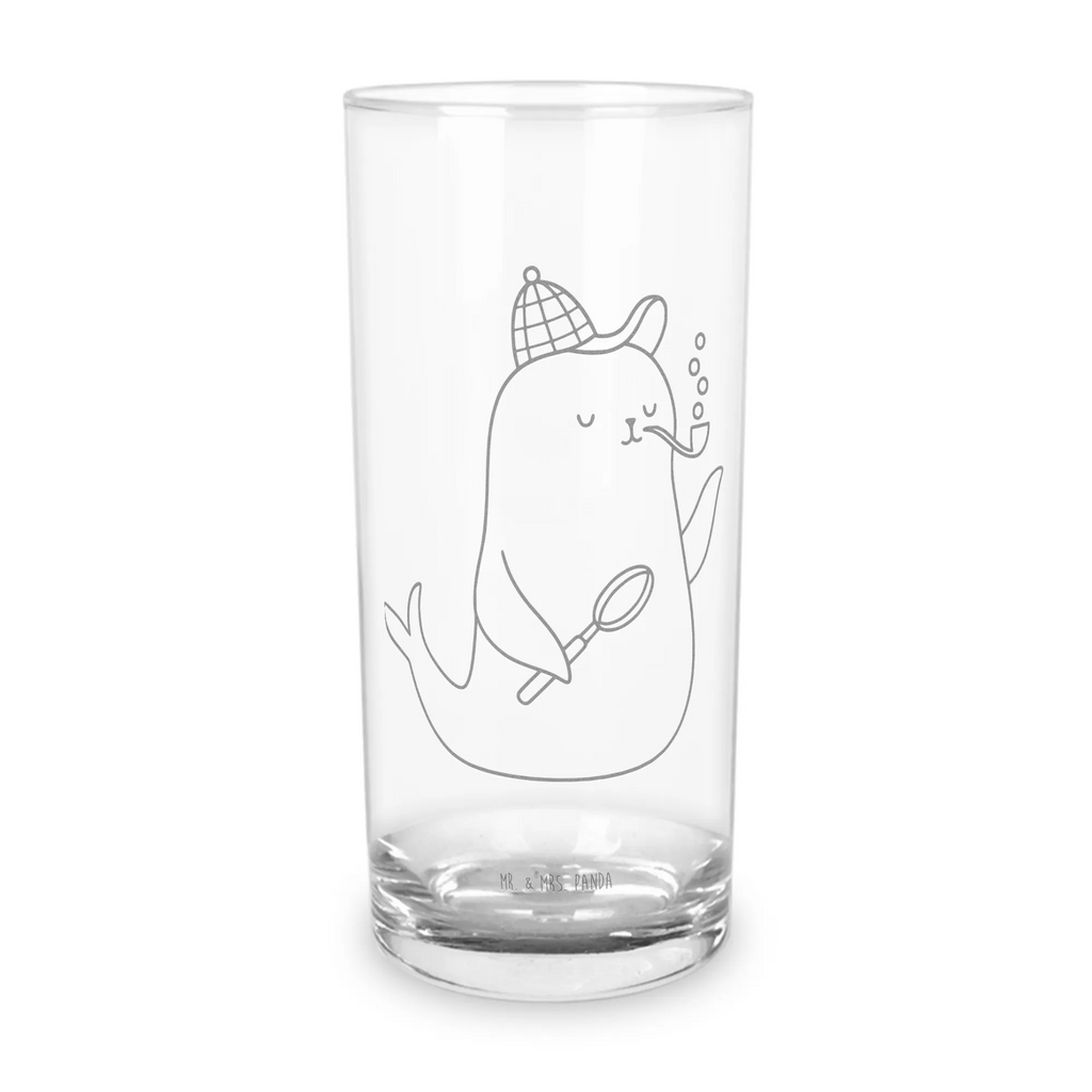 Wasserglas Robbe Sherlock Wasserbecher, Wasserglas, Glasbecher, Trinkbecher Glas, Trinkglas, Tumbler, Gute Laune, Lustige Sprüche, Tiermotive, Tiere
