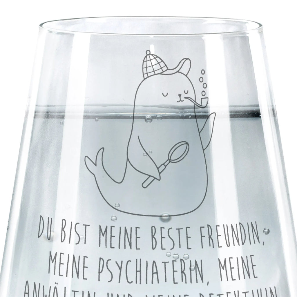Drinking glass seal sherlock small animals, cute, funny, cute animal motives, hand drawn, small world, funny sayings, good mood, happy, gifts, gift ideas, special gifts, animal lover, card
