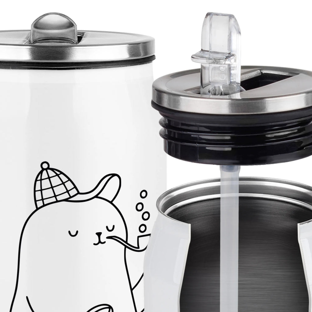 Drink Cans Water Bottle seal sherlock small animals, cute, funny, cute animal motives, hand drawn, small world, funny sayings, good mood, happy, gifts, gift ideas, special gifts, animal lover, card