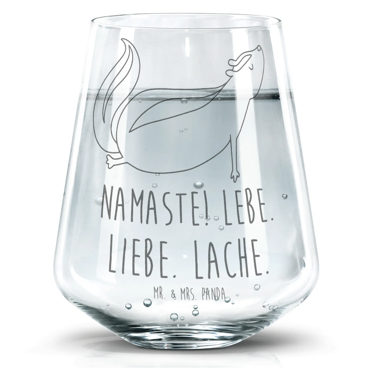 Trinkglas Stinktier Yoga Wasserglas, Glas, Designglas, Becherglas, Limonadenglas, Wasserbecher, Saftglas, Tumbler Glas, Geschenkglas, getränkebecher, Dekoglas, Allzweckglas, Glasbecher, Panda Glas, Trinkgefäß, Trinkglas, Stinktier, Skunk, Liebe, Lebe, Lache, Namaste, Stinker, Stinki, Wildtier, Raubtier, Yoga