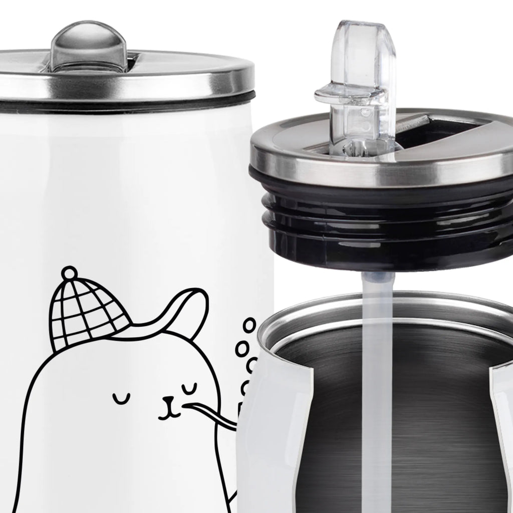 Personalized Beverage Cans Drinking Bottle seal sherlock small animals, cute, funny, cute animal motives, hand drawn, small world, funny sayings, good mood, happy, gifts, gift ideas, special gifts, animal lover, card