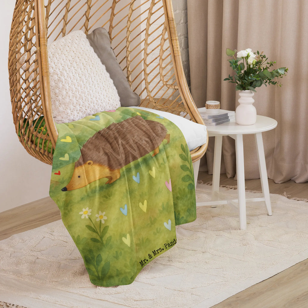 Sherpa cuddly blanket Hedgehog hearts Design Tiermotive, Gute Laune, lustige Sprüche, Tiere, Kuss, Herz, Herzen, Vertrauen, Igel, Leben, Liebe