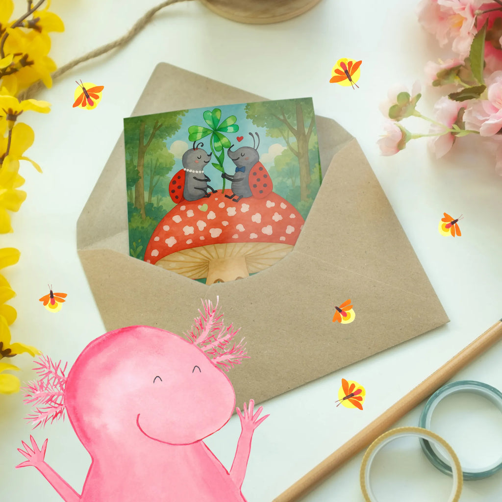 Kartka okolicznościowa biedronka Muchomor Design Grußkarte, Klappkarte, Einladungskarte, Glückwunschkarte, Hochzeitskarte, Geburtstagskarte, Karte, Ansichtskarten, Tiermotive, Gute Laune, lustige Sprüche, Tiere, Haus, Wohnung, zuhause, Fliegenpilz, Marienkäfer, Fleigenpilzhaus