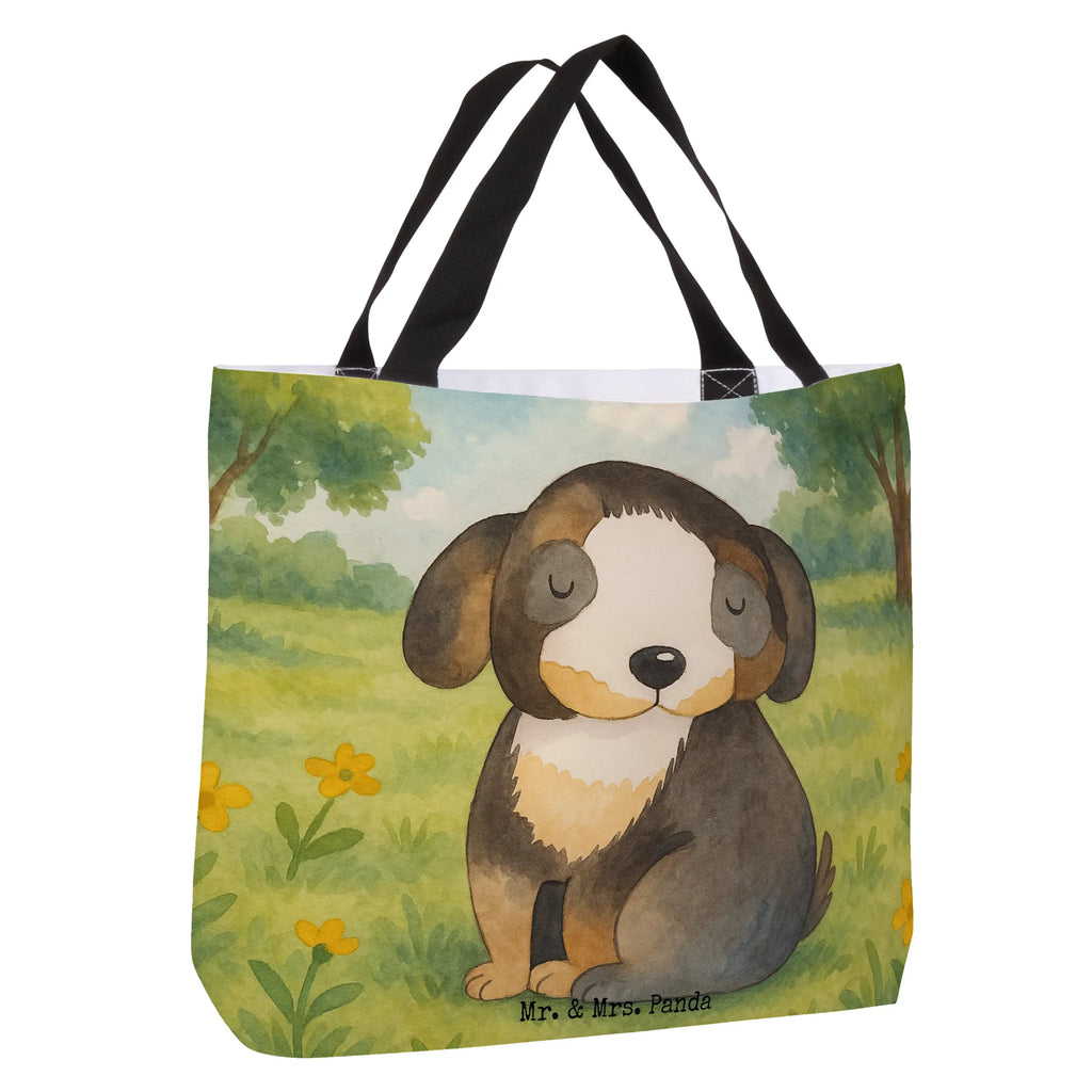 Shopper Hund Entspannen Design Beutel, Einkaufstasche, Tasche, Strandtasche, Einkaufsbeutel, Shopper, Schultasche, Freizeittasche, Tragebeutel, Schulbeutel, Alltagstasche, Hund, Hundemotiv, Haustier, Hunderasse, Tierliebhaber, Hundebesitzer, Sprüche, schwarzer Hund, Hundeliebe, Liebe, Hundeglück