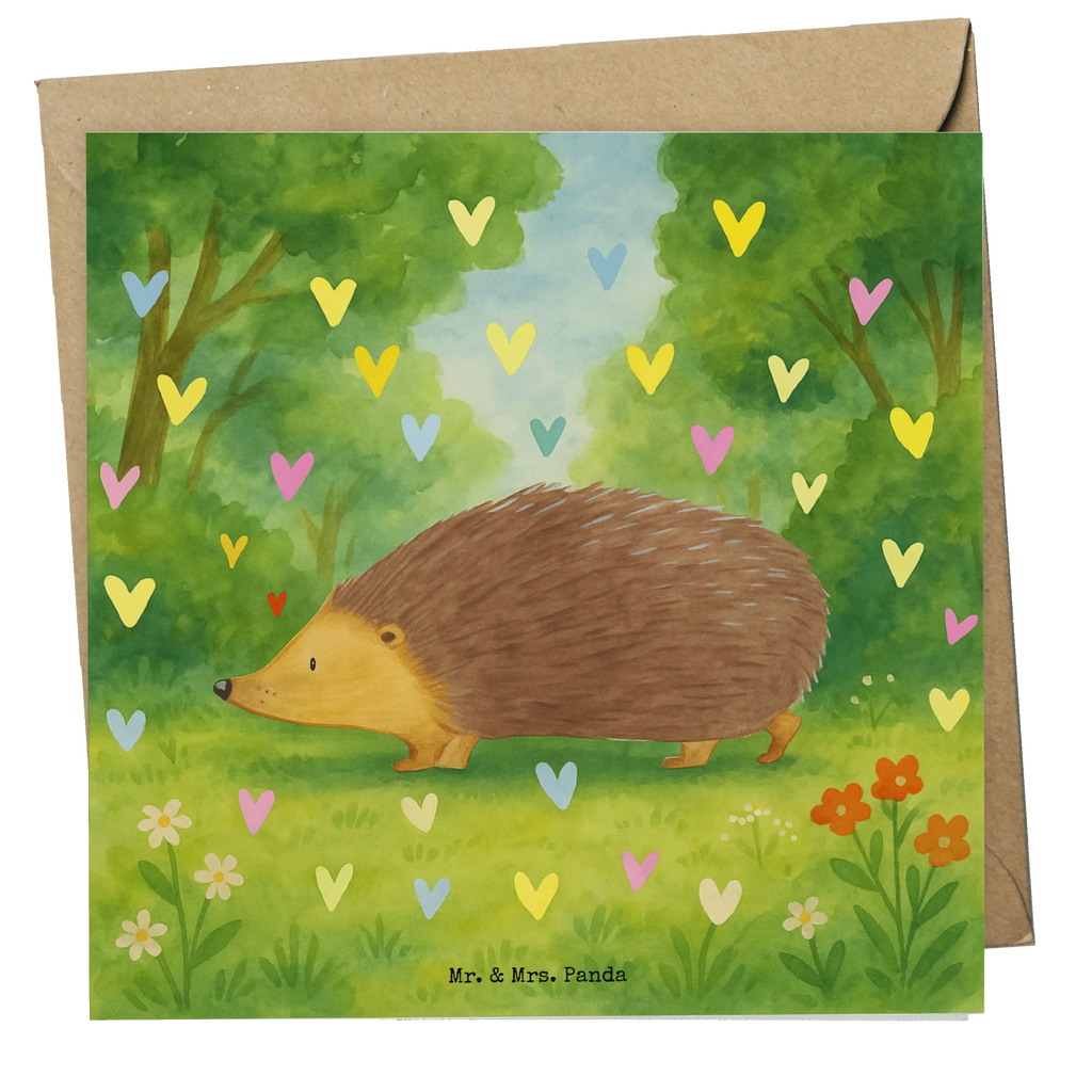 Deluxe Card Hedgehog hearts Design Karte, Grußkarte, Klappkarte, Einladungskarte, Glückwunschkarte, Hochzeitskarte, Geburtstagskarte, Hochwertige Grußkarte, Hochwertige Klappkarte, Tiermotive, Gute Laune, lustige Sprüche, Tiere, Liebe, Herz, Herzen, Igel, Vertrauen, Kuss, Leben
