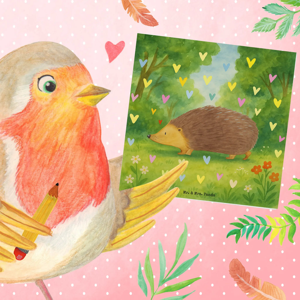 Deluxe Card Hedgehog hearts Design Karte, Grußkarte, Klappkarte, Einladungskarte, Glückwunschkarte, Hochzeitskarte, Geburtstagskarte, Hochwertige Grußkarte, Hochwertige Klappkarte, Tiermotive, Gute Laune, lustige Sprüche, Tiere, Liebe, Herz, Herzen, Igel, Vertrauen, Kuss, Leben