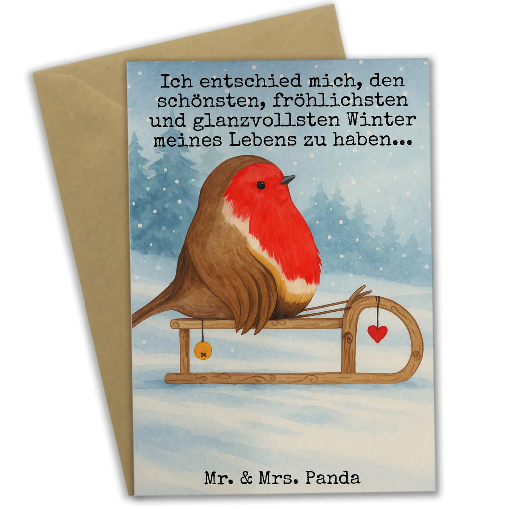 Grußkarte Rotkehlchen Schlitten Design Grußkarte, Klappkarte, Einladungskarte, Glückwunschkarte, Hochzeitskarte, Geburtstagskarte, Karte, Ansichtskarten, Winter, Weihnachten, Weihnachtsdeko, Nikolaus, Advent, Heiligabend, Wintermotiv, Schlitten, Vogel