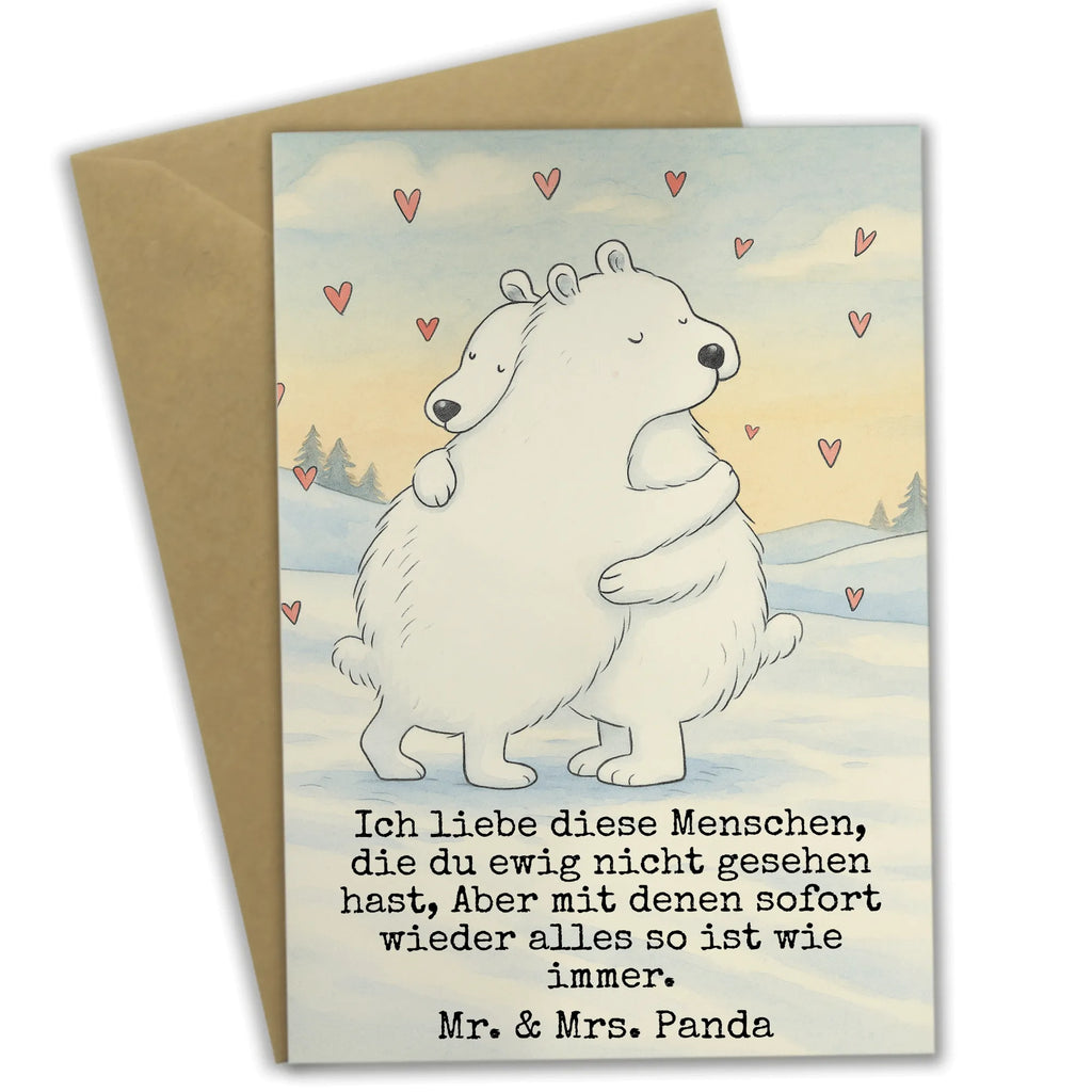 Grußkarte Eisbär Umarmen Design Grußkarte, Klappkarte, Einladungskarte, Glückwunschkarte, Hochzeitskarte, Geburtstagskarte, Karte, Ansichtskarten, Tiermotive, Gute Laune, lustige Sprüche, Tiere